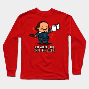 Funny Cute Kawaii Shakespeare Retro Vintage Toilet Paper Humor Meme Long Sleeve T-Shirt